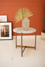 Load image into Gallery viewer, Iron Side Table with Marble Top