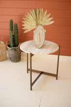 Load image into Gallery viewer, Iron Side Table with Marble Top
