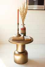 Load image into Gallery viewer, Antique Brass Metal Accent Table