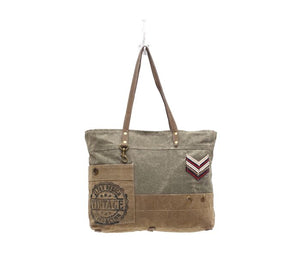 Military Badge Canvas Tote