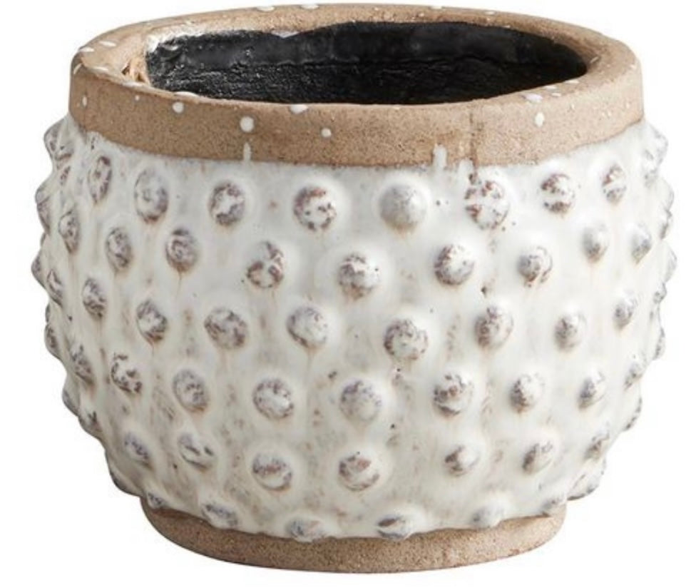 White Nubby Ceramic Pot