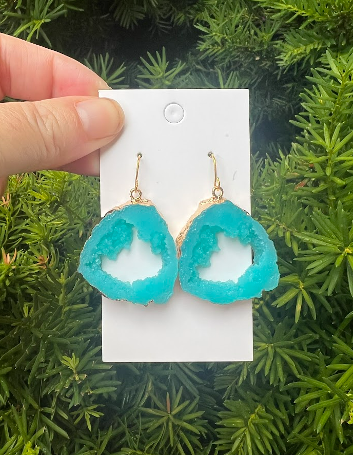 Aqua Agate Earrings