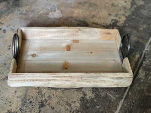 Rustic Wood Tray w/ Handles