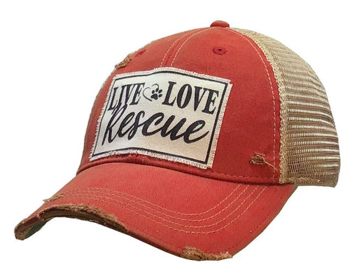 Distressed Trucker Cap-Live,Love,Rescue