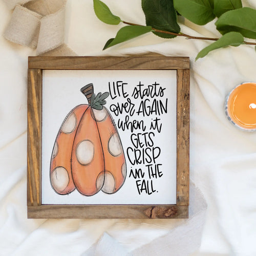 Crisp in Fall Wood Wall Sign
