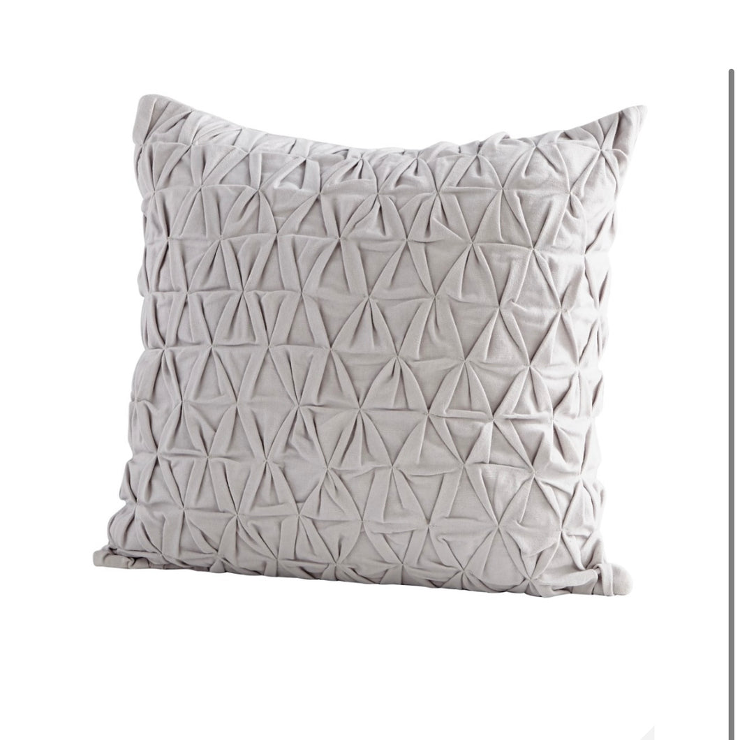 Gray Triangle Pleat Pillow Cover