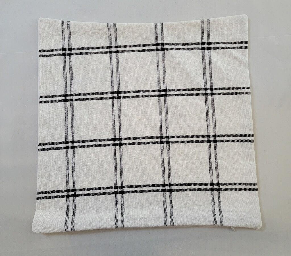 Black and White Plaid Pillow Cover
