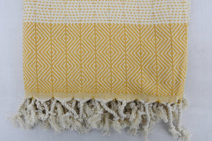Turkish Hand Towel- Mustard and Cream
