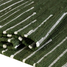 Load image into Gallery viewer, Olive Green Chindi Cotton Runner