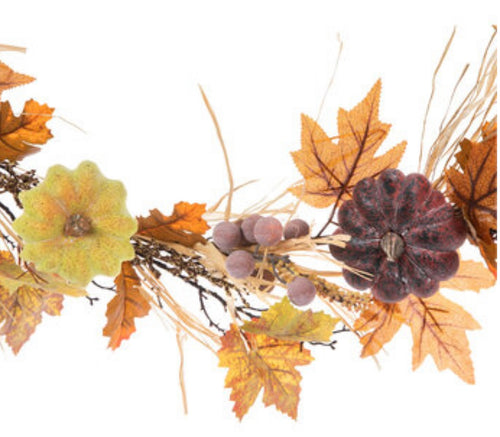 Pumpkin, Berry & Raffia Garland