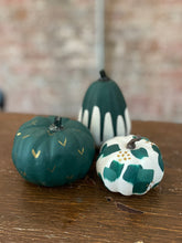 Load image into Gallery viewer, Hand Painted Pumpkin-Green&amp; Gold Arrow