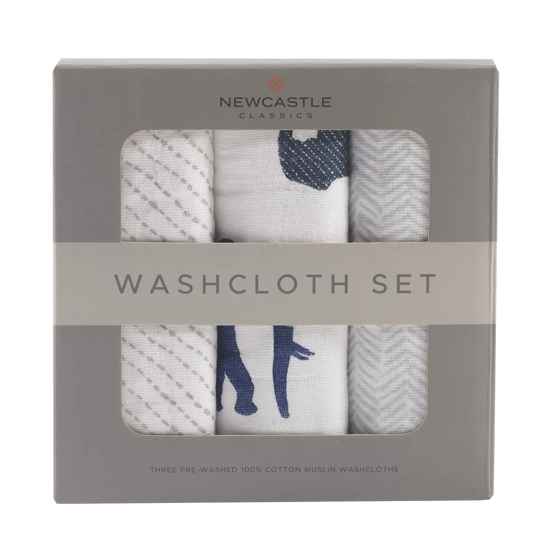 Wild Elephant Washcloth Set-3 Pk