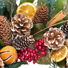 Load image into Gallery viewer, Cinnamon, Orange &amp; Pinecone Dried Wreath
