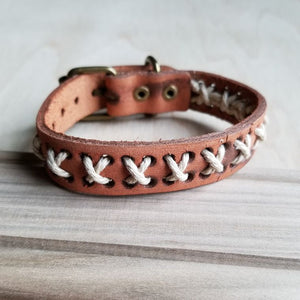Woven Leather X-Pattern Cuff Bracelet