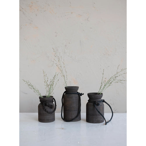 Turned Wood Hanging Vase