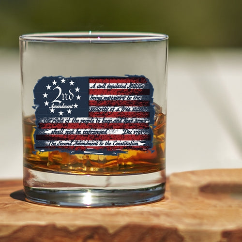 2nd Amendment Flag Whiskey Glass