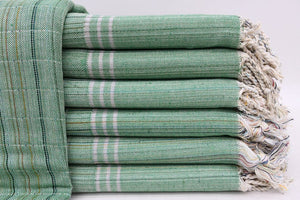 Turkish Bath Towel -Green Multi Stripe