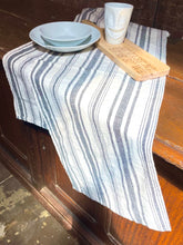 Load image into Gallery viewer, Black &amp; White Stripe Table Runner