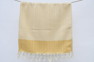 Turkish Hand Towel- Mustard and Cream