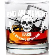 2nd Amendment Skull Whiskey Glass