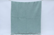 Load image into Gallery viewer, Turkish Bath Towel- Waffle Weave Misty Mint