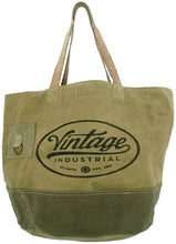 Load image into Gallery viewer, Large &quot;Vintage Industrial&quot; Recycled Military Tent Tote