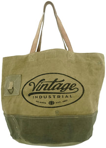 Large "Vintage Industrial" Recycled Military Tent Tote