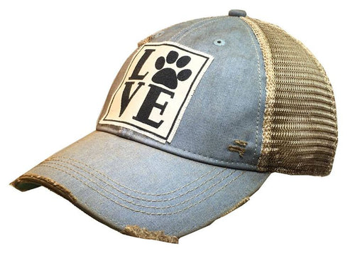 Distressed Trucker Cap-LOVE