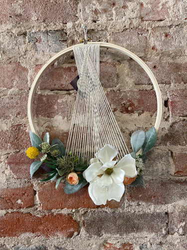 Boho Macrame Floral Hoop Wreath