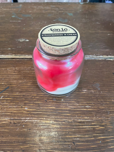 Tie Dye Swirl Candle-Strawberries & Cream