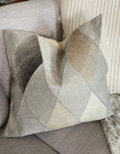 Load image into Gallery viewer, Diamond Cowhide Patchwork Pillow