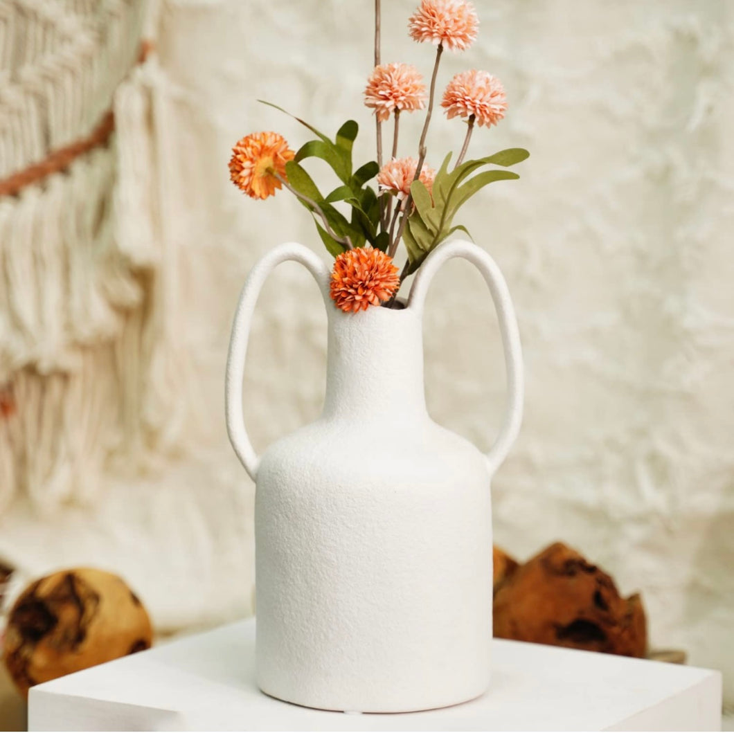 White Vase With Handles