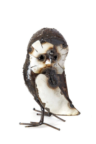 Recycled Metal Curious Owl-Small