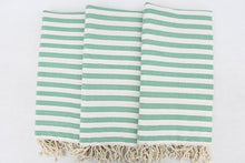 Load image into Gallery viewer, Turkish Bath Towel- Green Stripe