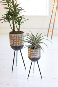 Metal Tripod Planters S/2