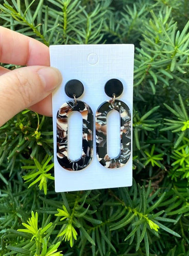 Brown Swirl Loop Acrylic Earrings