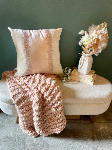 Blush Velvet & Cream Pillow