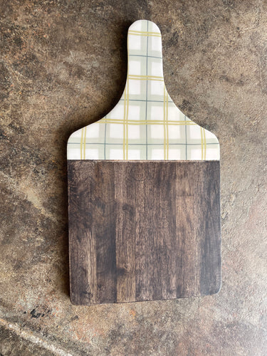 Green Plaid Cheese Board