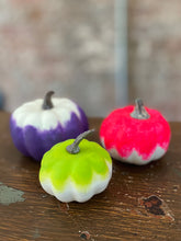 Load image into Gallery viewer, Hand Painted Pumpkin-Neon Trio