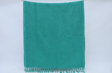 Load image into Gallery viewer, Turkish Bath Towel- Waffle Weave Turquoise