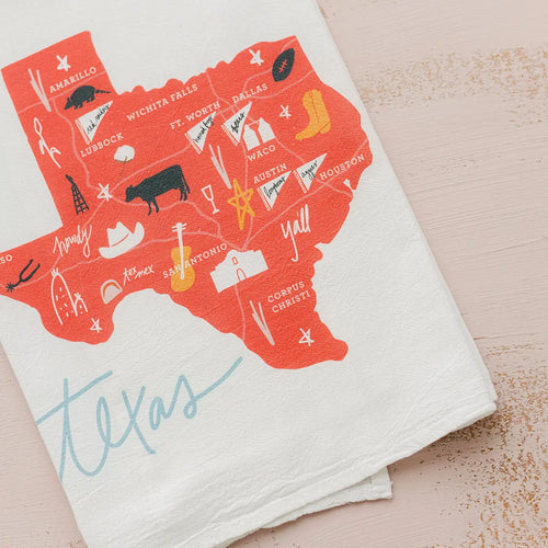 Texas Map Hand Towel