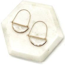 Load image into Gallery viewer, Clear Gem Hoop Earrings