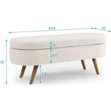 Load image into Gallery viewer, Beige Storage Bench