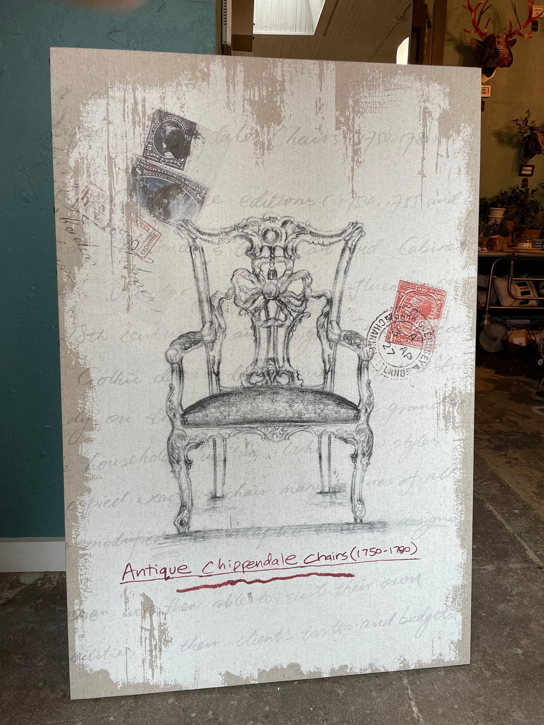 Chippendale Chair Wall Art on Canvas