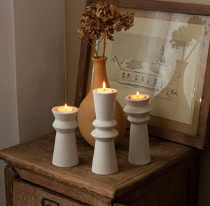 Ceramic Totem Candle Holder Set