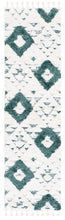 Load image into Gallery viewer, Cream &amp; Teal Shag Runner