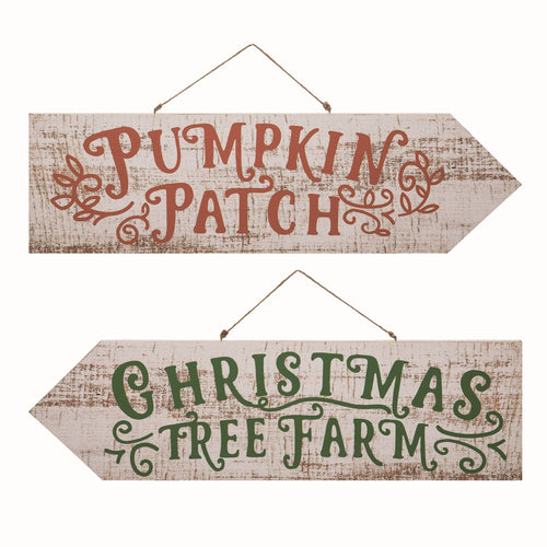 Wood Changing Seasons Reversible Tree or Pumpkin Wall Accent