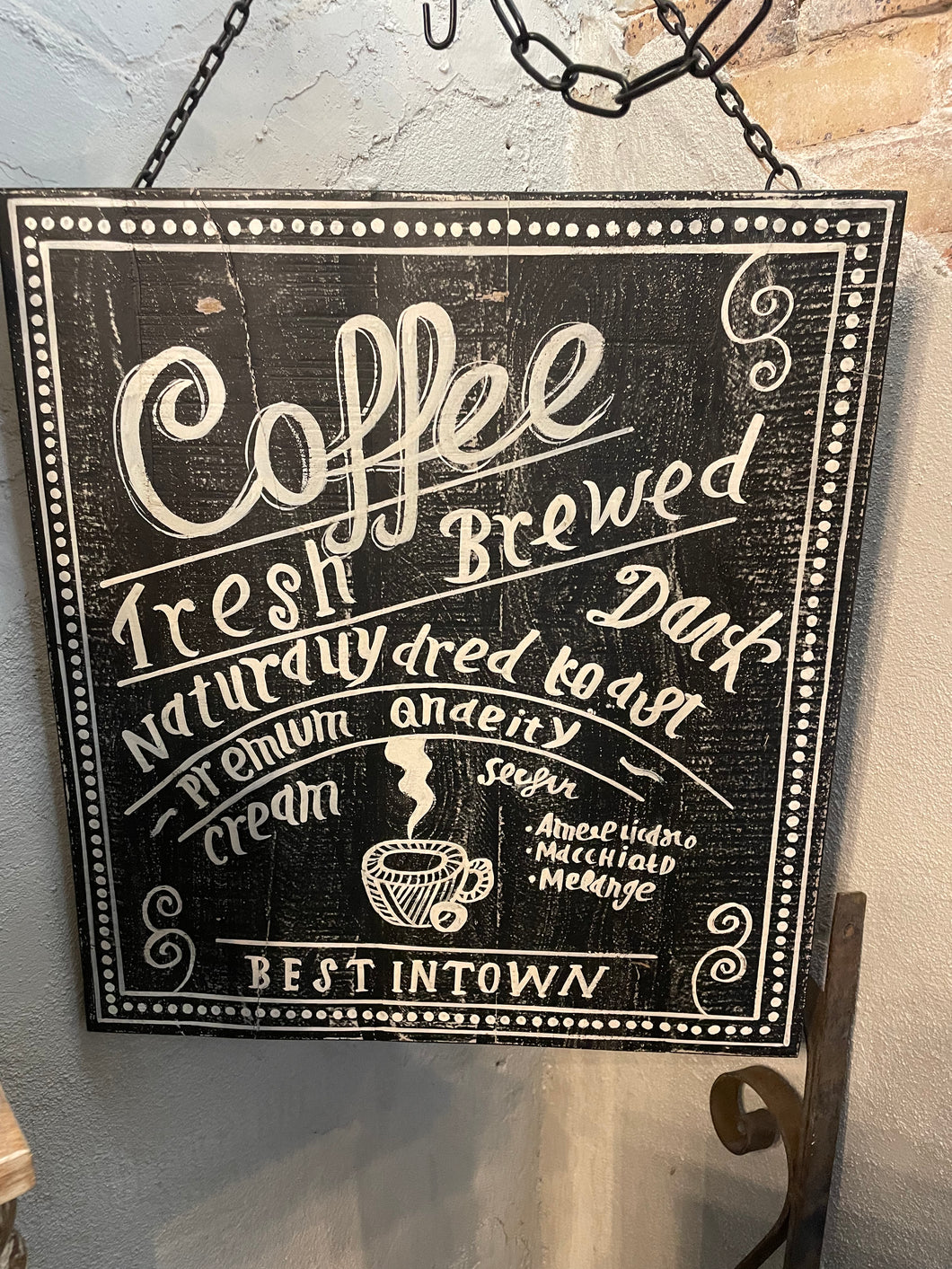Large Wood Coffee Sign