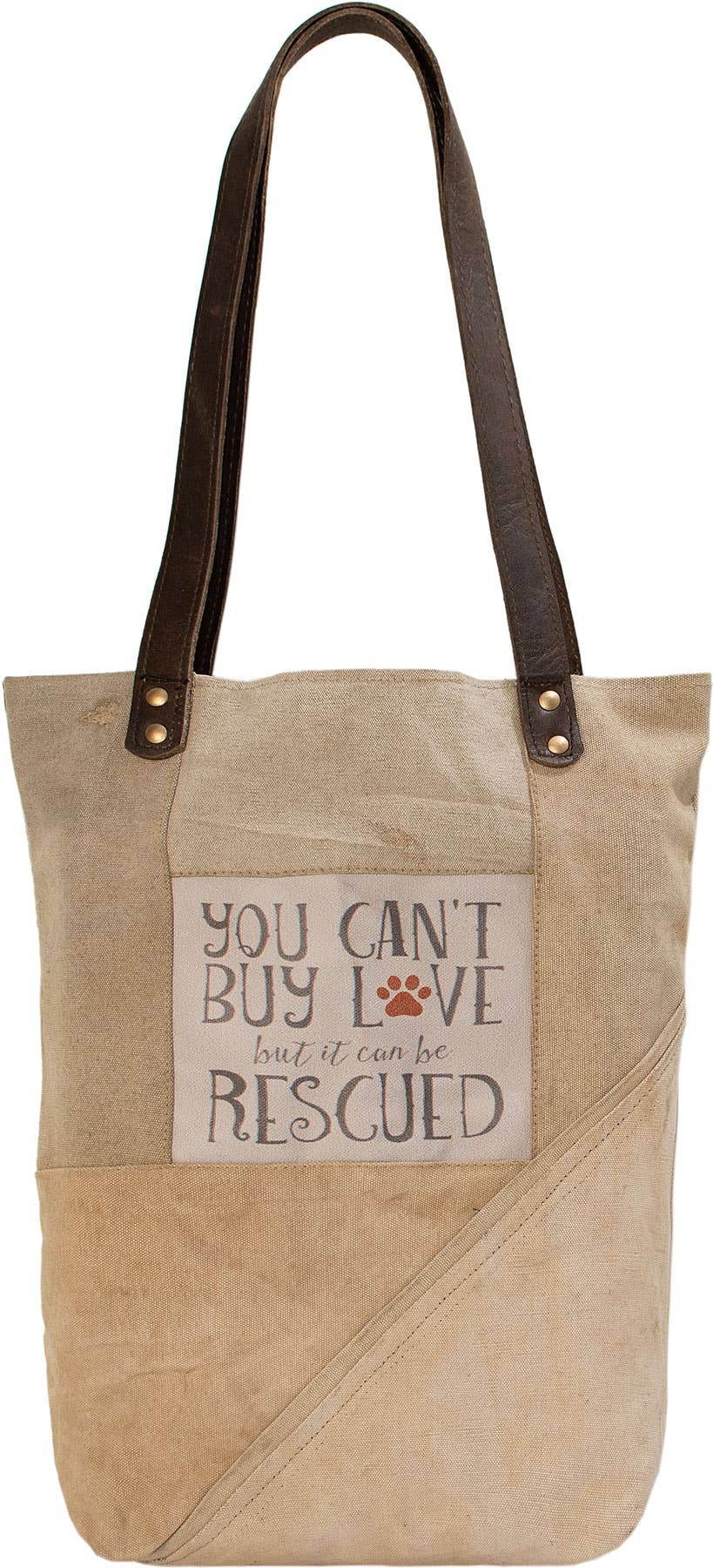 Rescue Dog Recycled Military Tent Tote