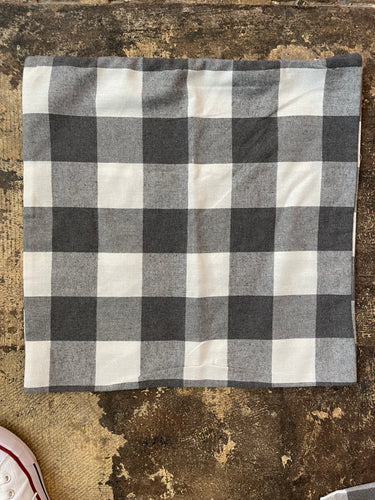 Gray Check Pillow Cover